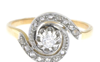 An old-cut and rose-cut diamond dress ring.Estimated total...