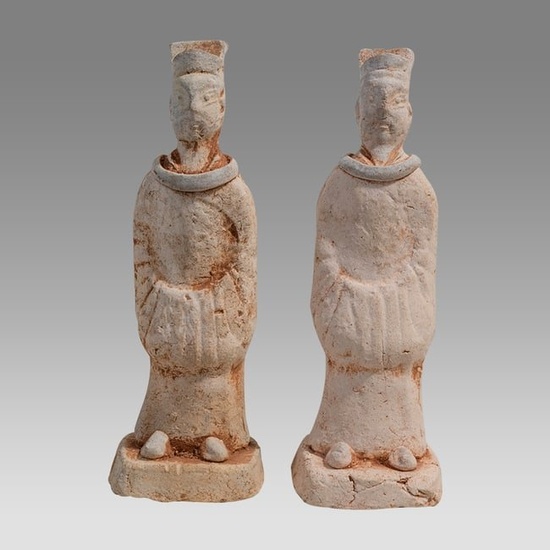 Ancient Chinese Han Dynasty Pottery Tomb Attendants (ca. 206 BCE-220 CE).