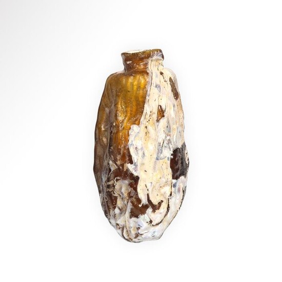 Ancient Roman Glass Amber Date Fruit Flask