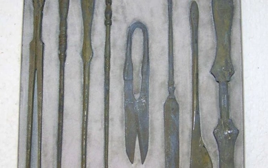 Ancient Roman Lead Replica medical instruments - (0.2×1.3×16.5 cm)