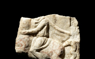 Ancient Roman Marble Marble relief fragment - 21 cm