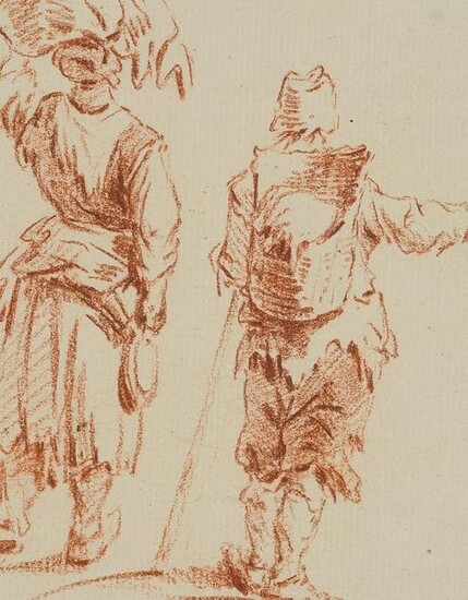 Anonymous (18th), Back view of a beggar couple, around
