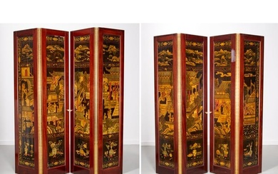 Antique Chinese eight-panel Coromandel screen