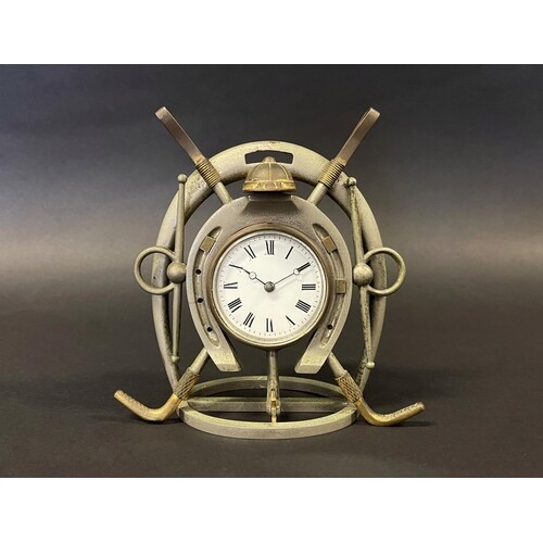 Antique French nickel plated brass Polo clock, circa 1900. w...
