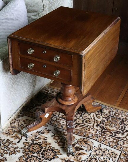 Antique Mahogany Two Drawer Table