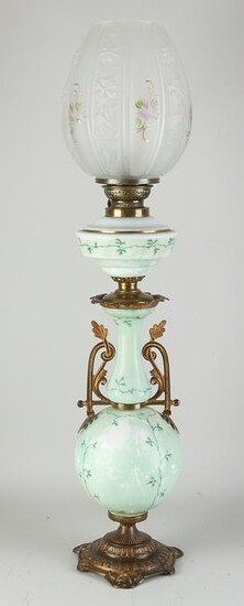 Antique standing kerosene lamp, H 80 cm.