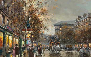 Antoine Blanchard (French, 1910-1988) 'Paris, Boulevard Madeleine'