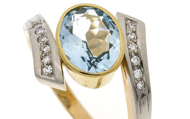 Aquamarine diamond ring GG/WG