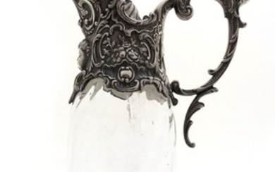 Beautiful 925 silver and glass jug, with silver montage,...