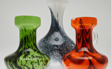 CARLO MORETTI (1934-2008). Opaline Florence, set of vases, glass, 1970s, Italy (3).