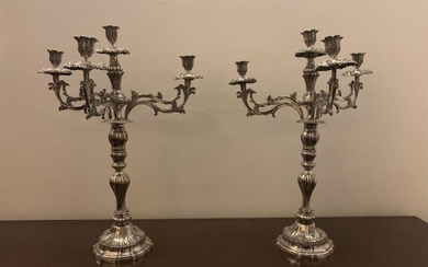 Candelabrum (2) - Silver - Victor Acto Diniz - Lisboa - Portugal - Early 19th century