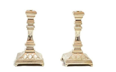 Candlestick (2) - .925 silver - Israel - 20th century