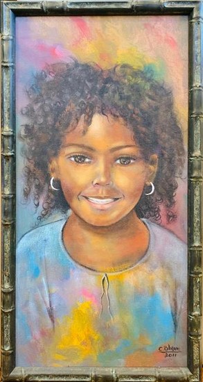Carel Blain, Young Girl Portrait, Acrylic on Canvas