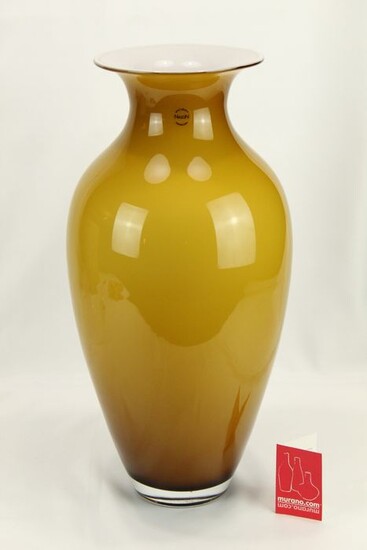Carlo Nason - Murano.com - Amphora vase white / amber (50 cm) - Glass