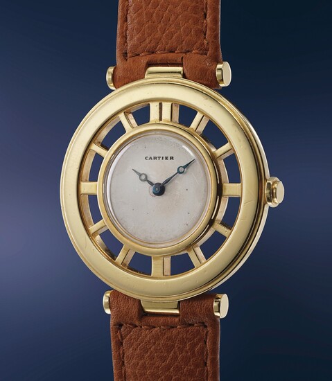 Cartier, An attractive and well-preserved yellow gold helm-shaped wristwatch