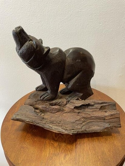 Carved Black forest Bear Statue