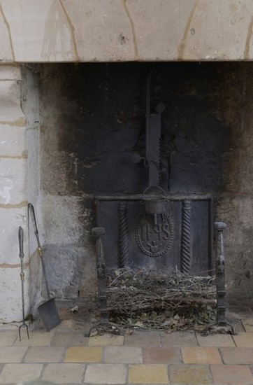 Cast iron fireback with the emblem of the...