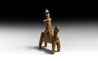 Central Asian Horse and Rider Figurine
