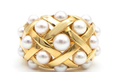 Chanel - 18 kt. Yellow gold - Ring Pearls