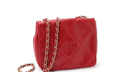 NOT SOLD. Chanel: A "Full Flap Crossbody" bag of dark red quilted calf leather with...