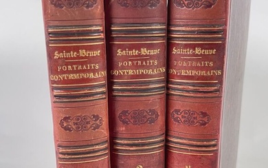 Charles-Augustin Sainte-Beuve, Portraits contemporains. Didier, Paris 1846-1847. 3 volumes in-12. Première édition in-12. Contient dans...