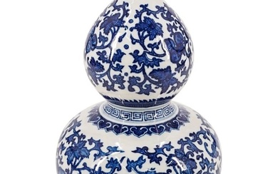 Chinese Blue And White Double Gourd Vase
