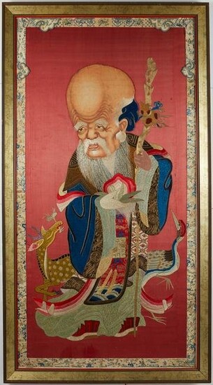 Chinese Embroidery with Immortal Shoulao