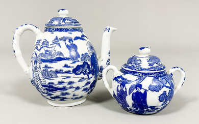 Chinese porcelain teapot & bowl/lid, 18th/20th century.