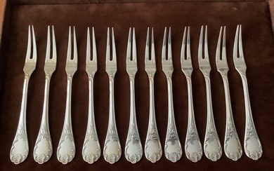 Christofle Escargot - Fork (12) - Marly - Silverplate