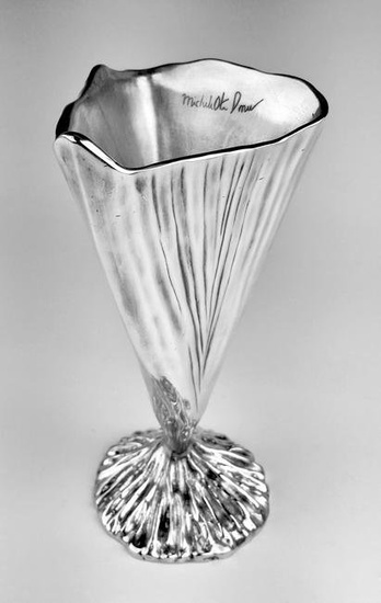 Christofle Palm Vase by Michele Oka Doner