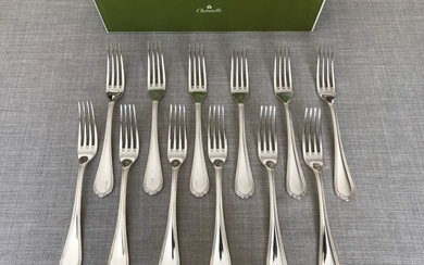 Christofle modèle Spatour- Forks for dinner (12) - Silver plated