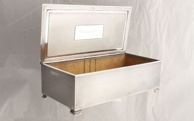 Cigar box, Cigarette box (1) - .925 silver, Silver - Alfred Deeley, Birmingham - U.K. - 1937