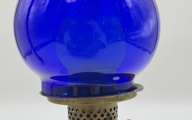 Cobalt Blue Glass Nutmeg Oil Lamp
