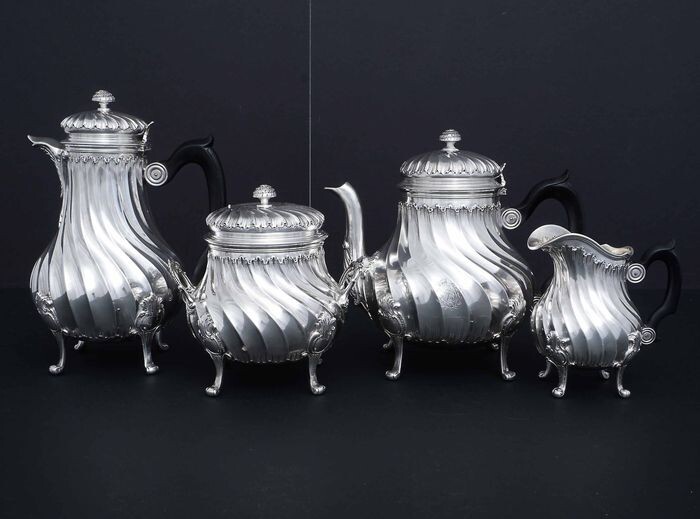 Coffee and tea service (4) - .950 silver - Leon Lappar (1878-1897) - France - circa 1900