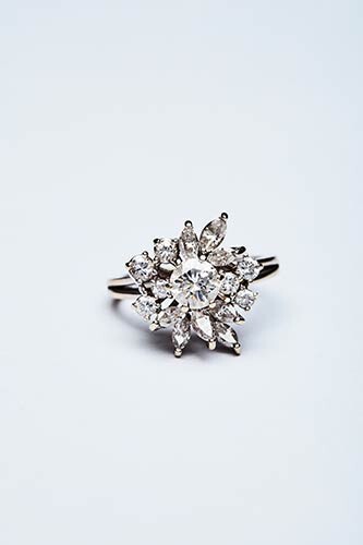 DIAMOND FLOWER RING Handcrafted ring made in Italy in the...