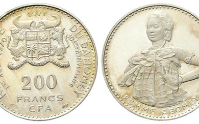 Dahomey (BEININ) Repubblica, 1960-1975. 200 Franchi 1971, 10 °anniversario dell'indipendenza....