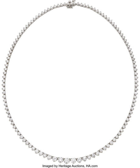 Diamond, White Gold Necklace Stones: Full-cut diamonds weighing a...
