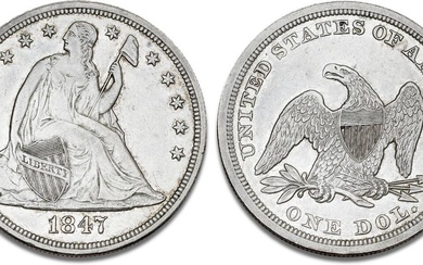 Dollar 1847, Philadelphia, Seated Liberty type, KM 71, 26.78 g, light mark...