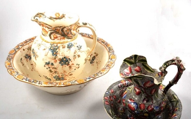 Doulton Burslem 'Kew' pattern jug and bowl set, and another