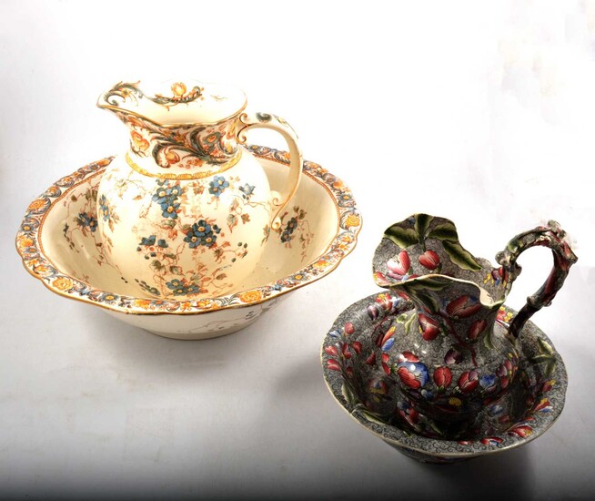 Doulton Burslem 'Kew' pattern jug and bowl set, and another