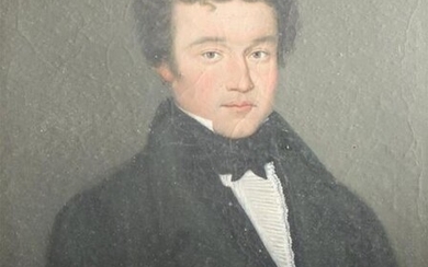 Ecole début XIXe. Portrait d'un homme de qualité. HSToile. Au dos les mentions : Erra pinxit l'an 1822 le 12 mars. 73 x 61.5 cm.