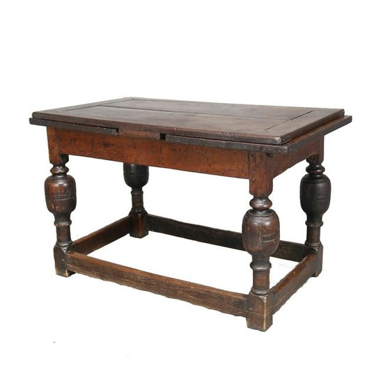 English Jacobean Oak Draw Top Table, 17th C
