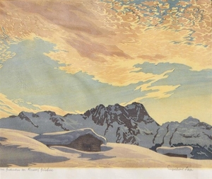 Ernst Lap (Graz 1886 – Innsbruck 1970), Paesaggio invernale in...
