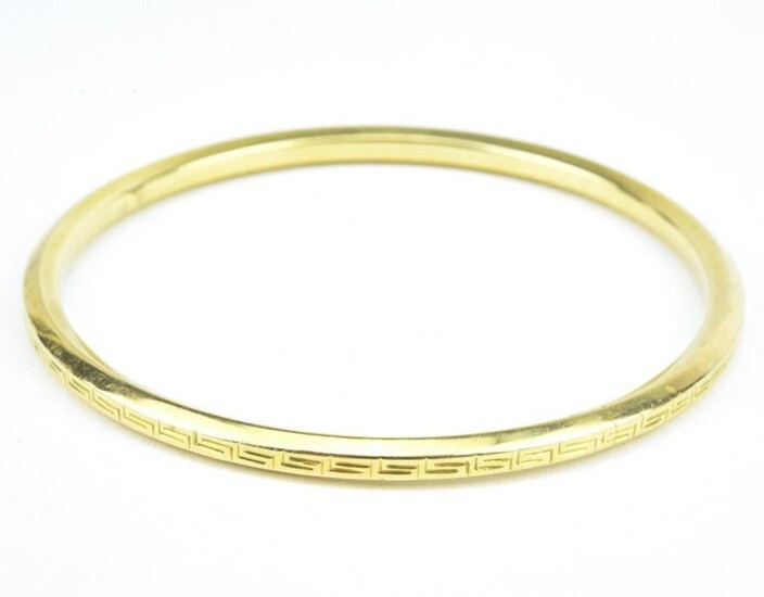 Estate Greek Key 14k Gold Bangle Bracelet