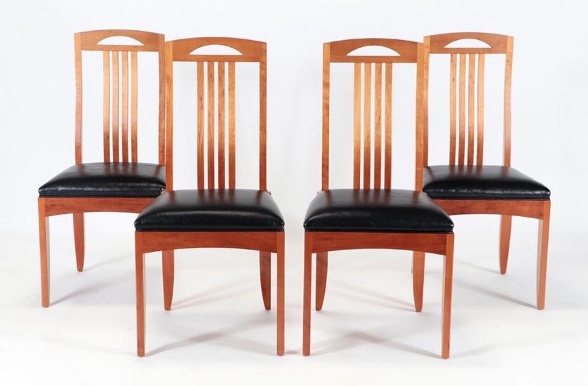 FOUR CHERRY DINING ROOM CHAIRS BY PAUL DOWNS