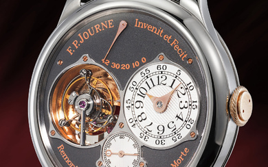 F.P. Journe, An absurdly rare and mechanically complex titanium and pink gold tourbillon wristwatch with constant force remontoire, power reserve, dead beat seconds and presentation box, number 2 of a limited edition of 5 pieces, with proceeds going to...