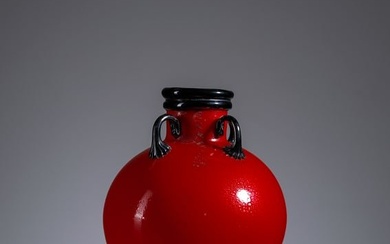 FRATELLI TOSO Globular vase with four handles, Murano.