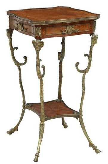 FRENCH NEOCLASSICAL STYLE RAM'S HEAD SIDE TABLE