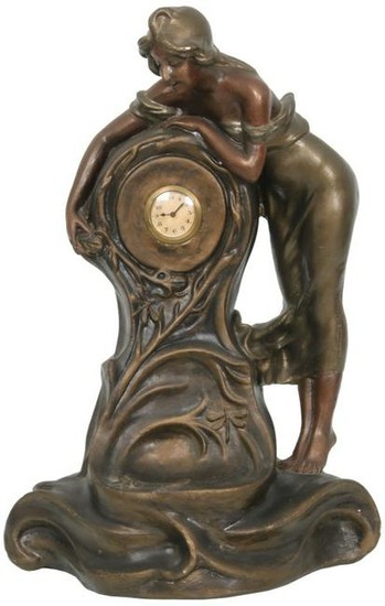 Figural Art Nouveau Mantle Clock