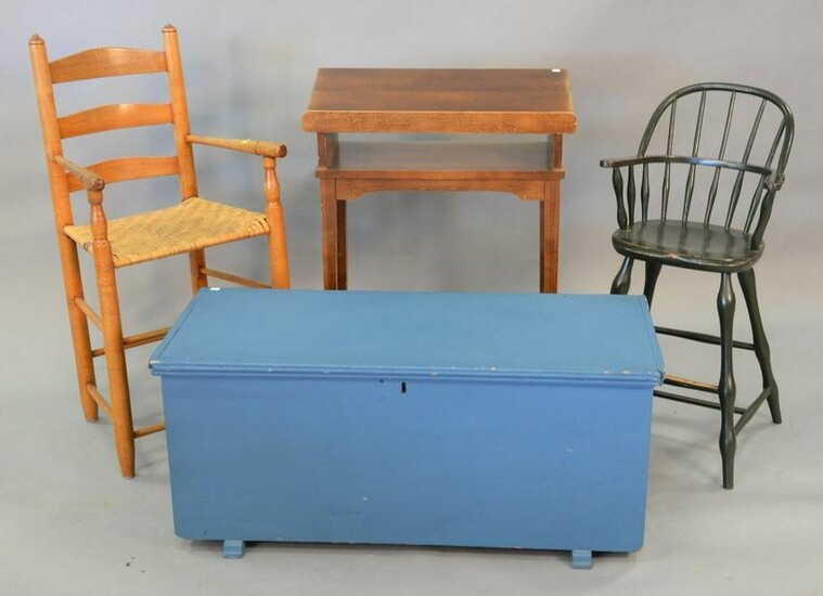 Four piece lot to include Windsor style youth chair